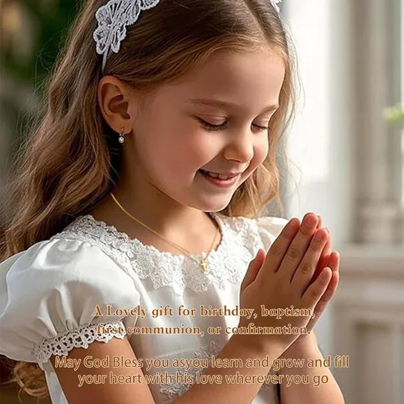 Women 01 Tiny Cross - Gold 14K Gold Silver Cross Necklace - Non Tarnish Jewelry - Picture 4 of 9